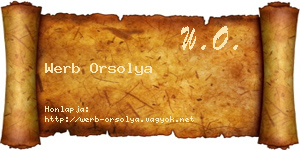 Werb Orsolya névjegykártya